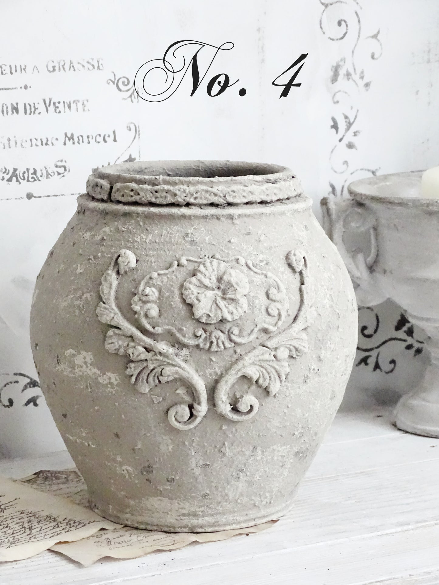 Distressed Gray Ceramic Plant Pot Stone Effect, Textured Planter, Flower Pot Clay Ornaments, Indoor Gardening, Rustic Pottery Vase