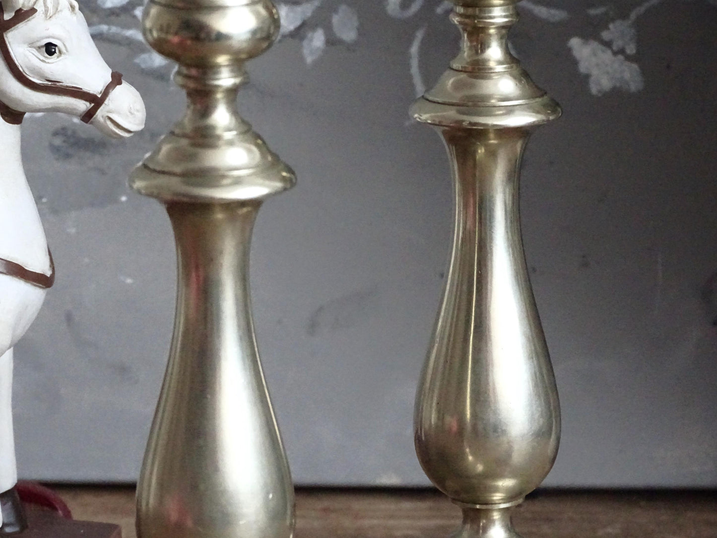 Pair 1870s Antique Silverplated Candlestick BMF, Tall Metal Candlestick Berndorf Metalware, Silver Candle Holders