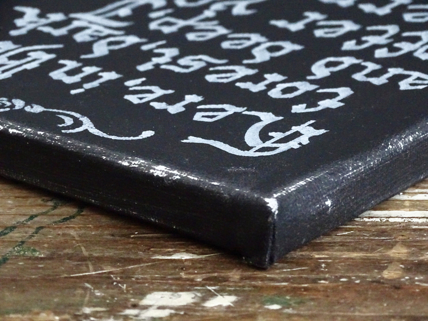 Gothic Calligraphy Canvas Sign, Dark Academia Decor