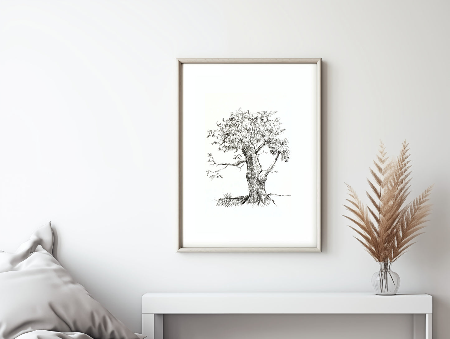 Tree Original Charcoal Drawing, Sketch