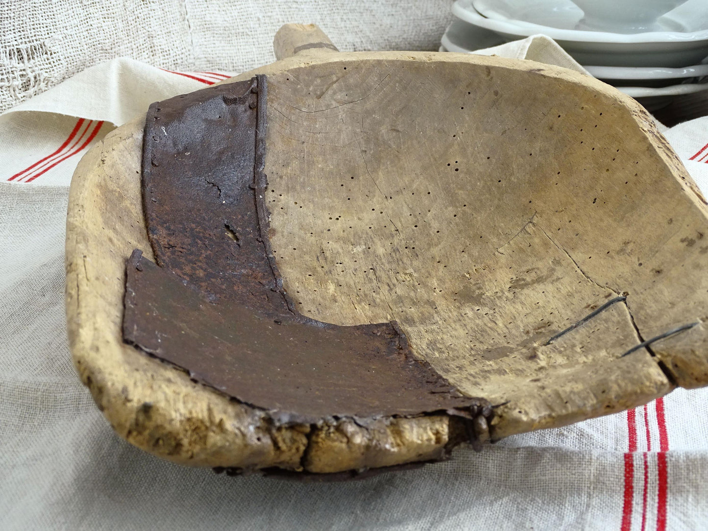 Antique Wood Grain Scoop, Carved Wood Grain Shovel, Grain Ladle, Wood Flour Scoop, Primitive Antiques, Rustic Farmhouse Decor Farm Hand Tool
