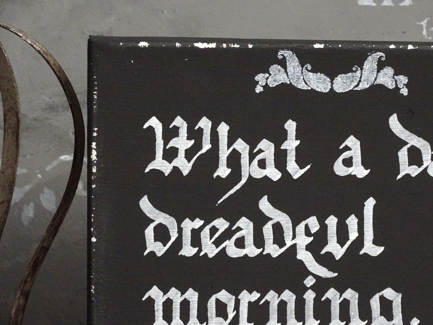 Morticia Addams Quote Canvas, Gothic Home Decor, Hand Lettered Wall Art