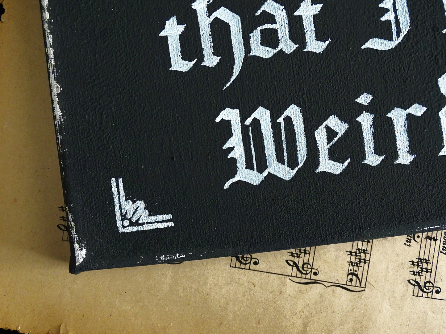 Morticia Addams Quote Art, Gothic Hand-Lettered Canvas Plaque