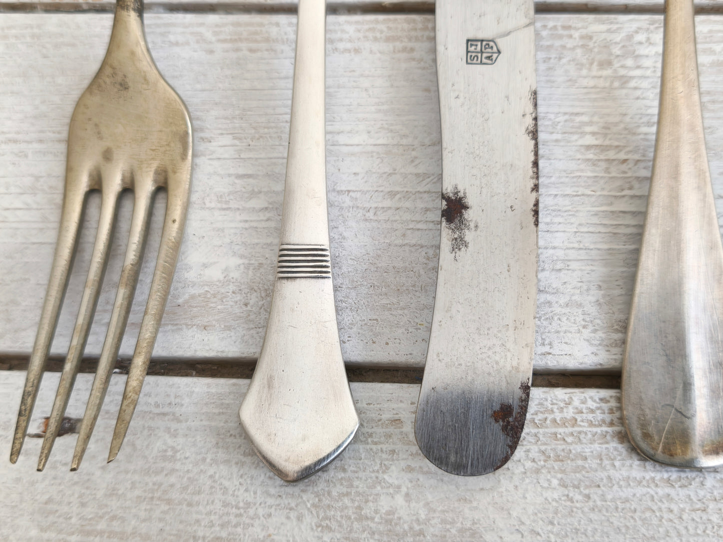 Antique Mismatched Silverplate Cutlery, Silverware Flatware, Food Photo Prop, Wedding Table