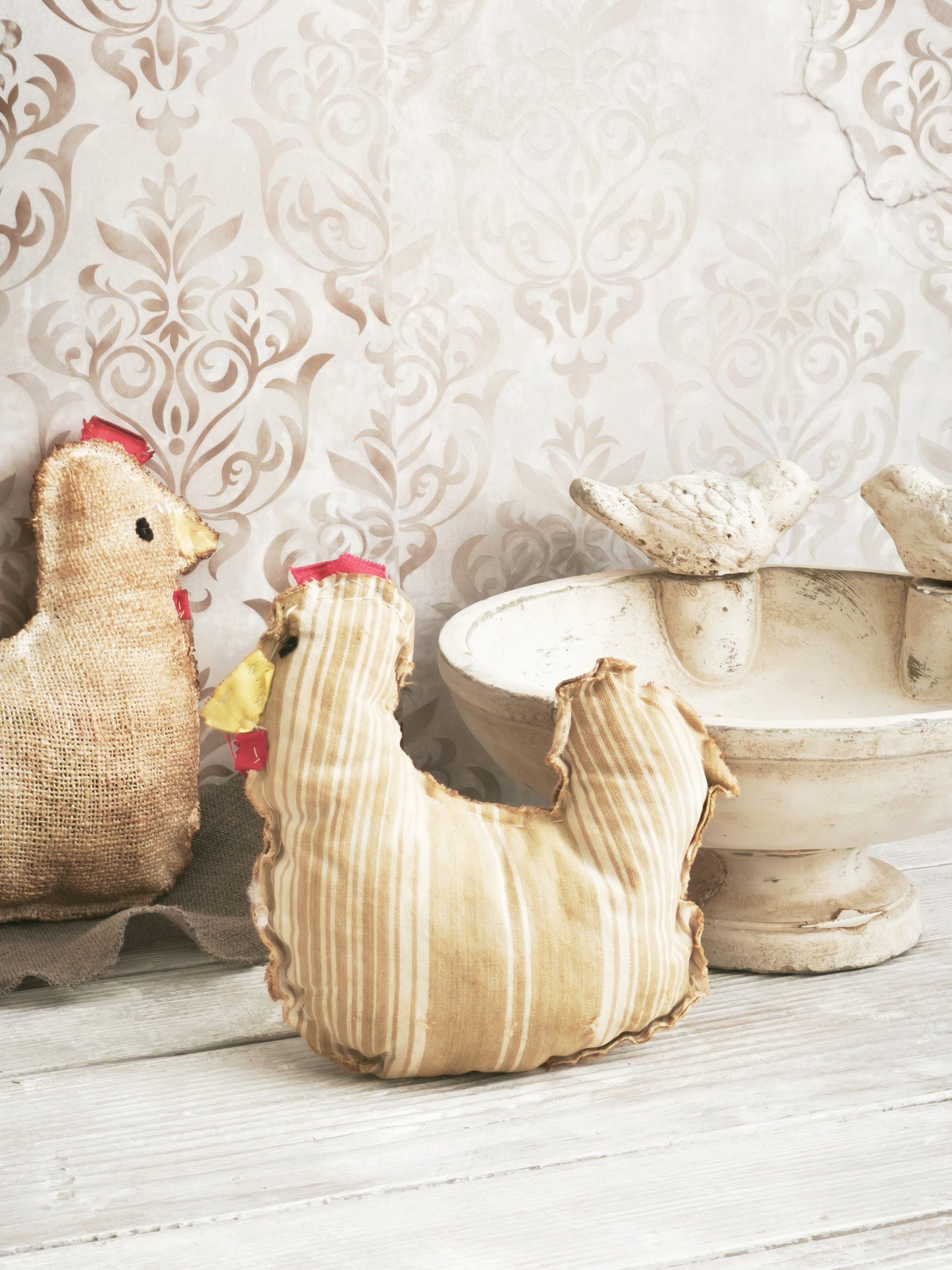 Primitive Farmhouse Fabric Chicken Doll