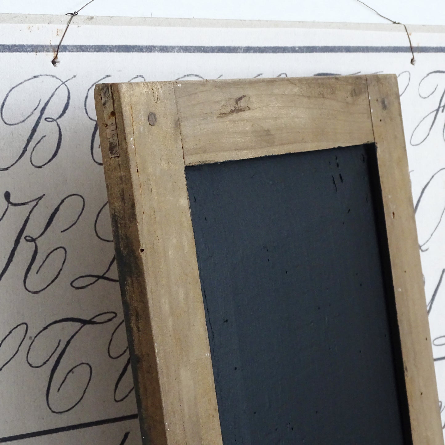 Small Antique Chalkboard: Primitive Framed School Slate Board