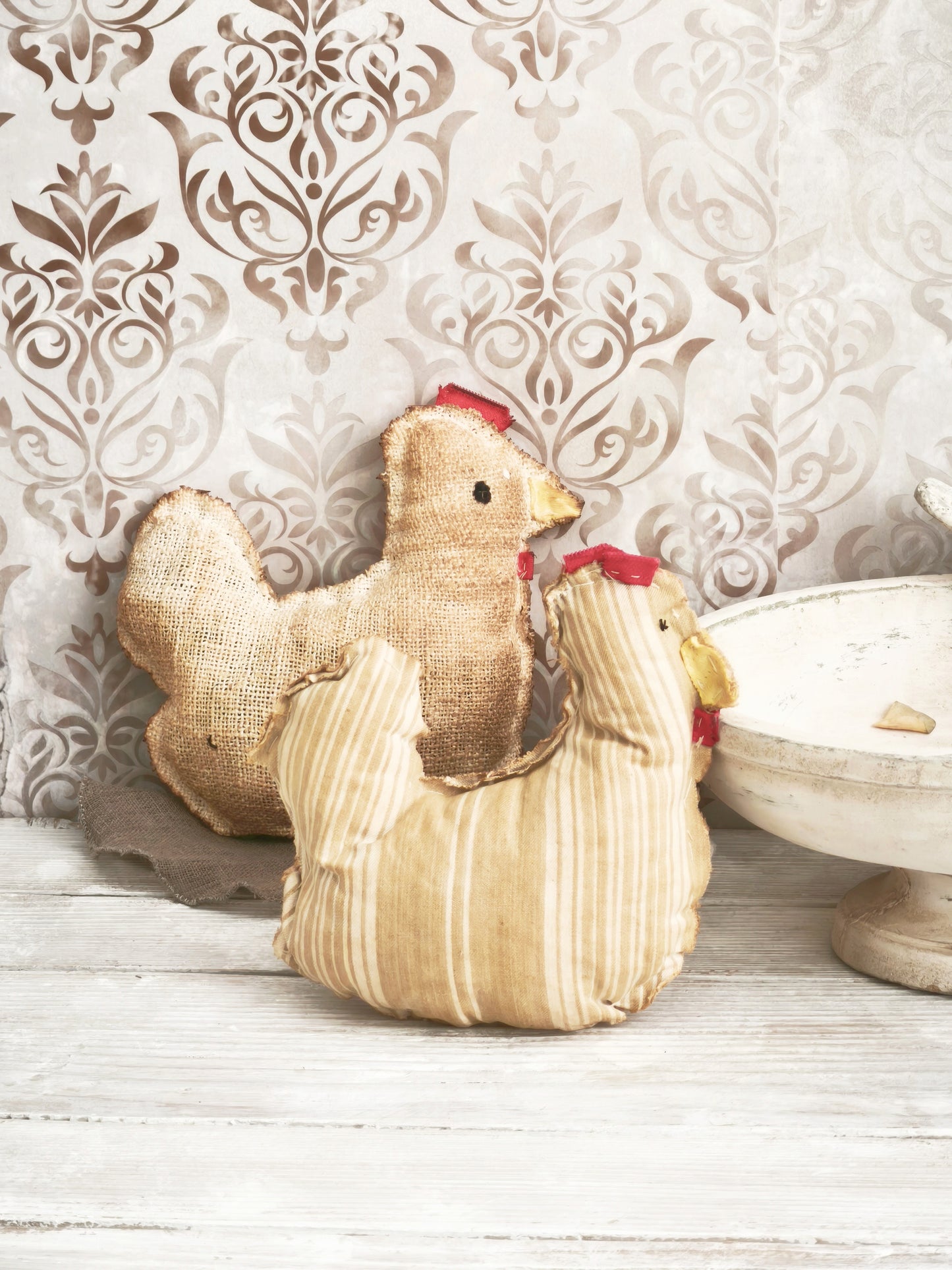 Primitive Farmhouse Fabric Chicken Doll