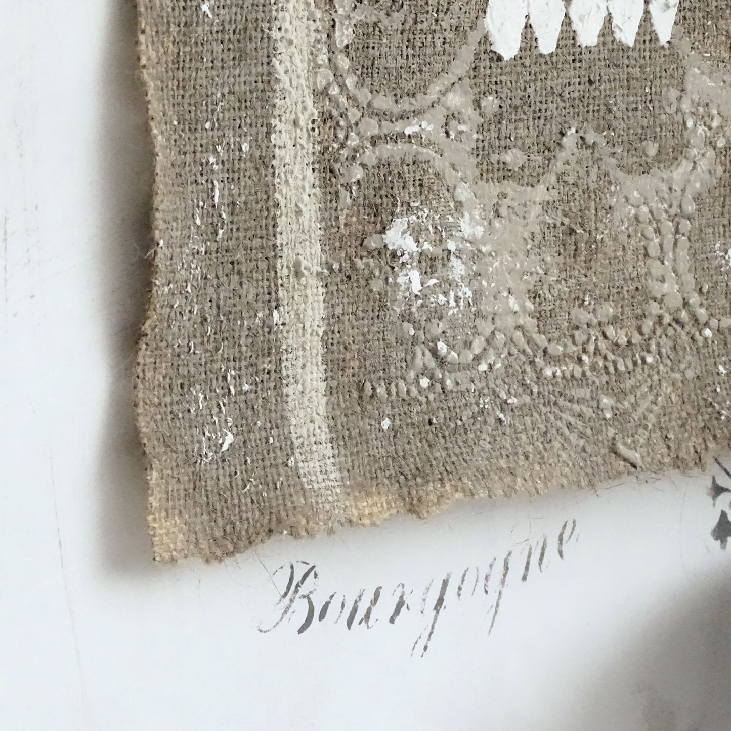 Abstract Burlap Tapestry Textile Wall Art, Neutral Wabi Sabi Wall Hanging, Contemporary Decor