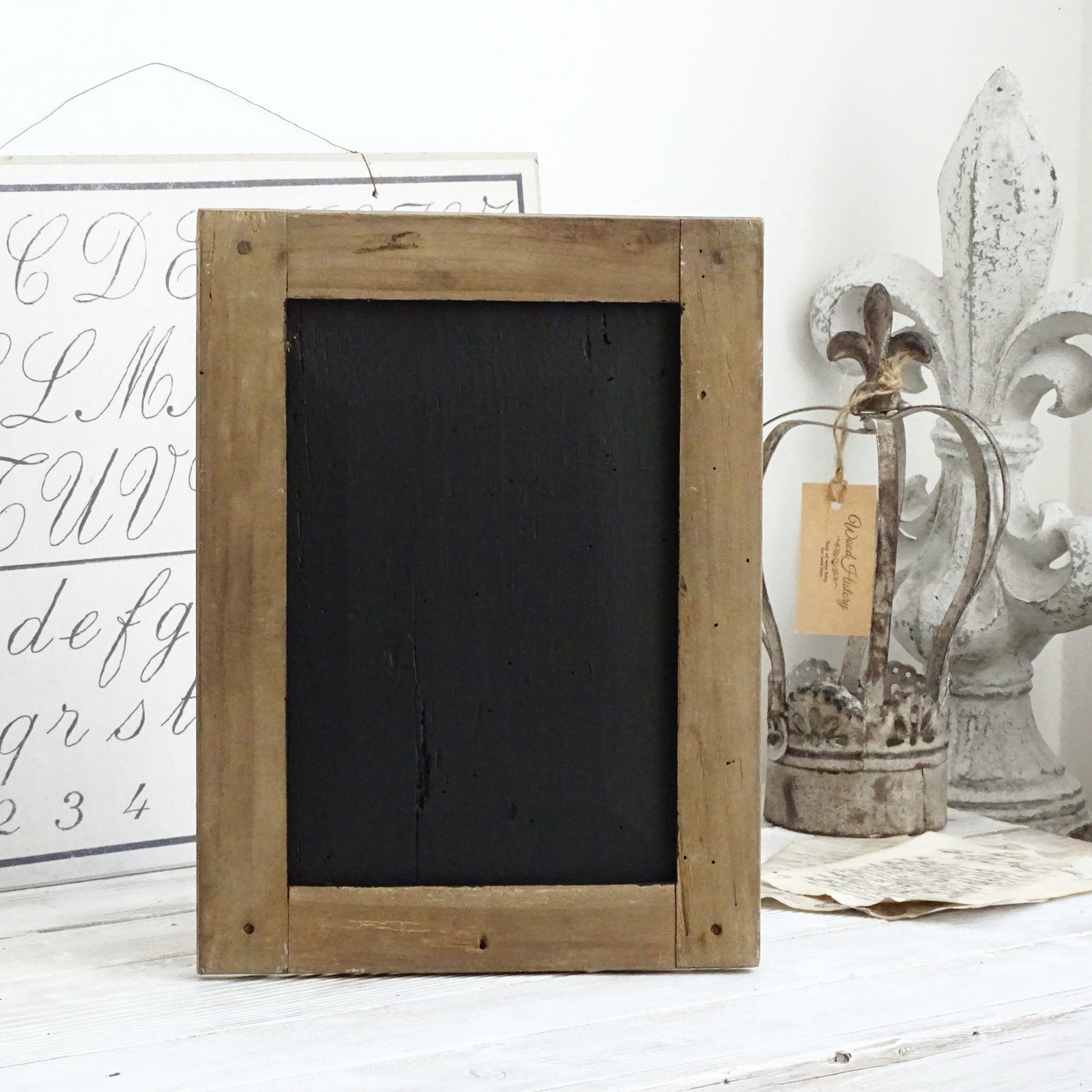Small Antique Chalkboard: Primitive Framed School Slate Board