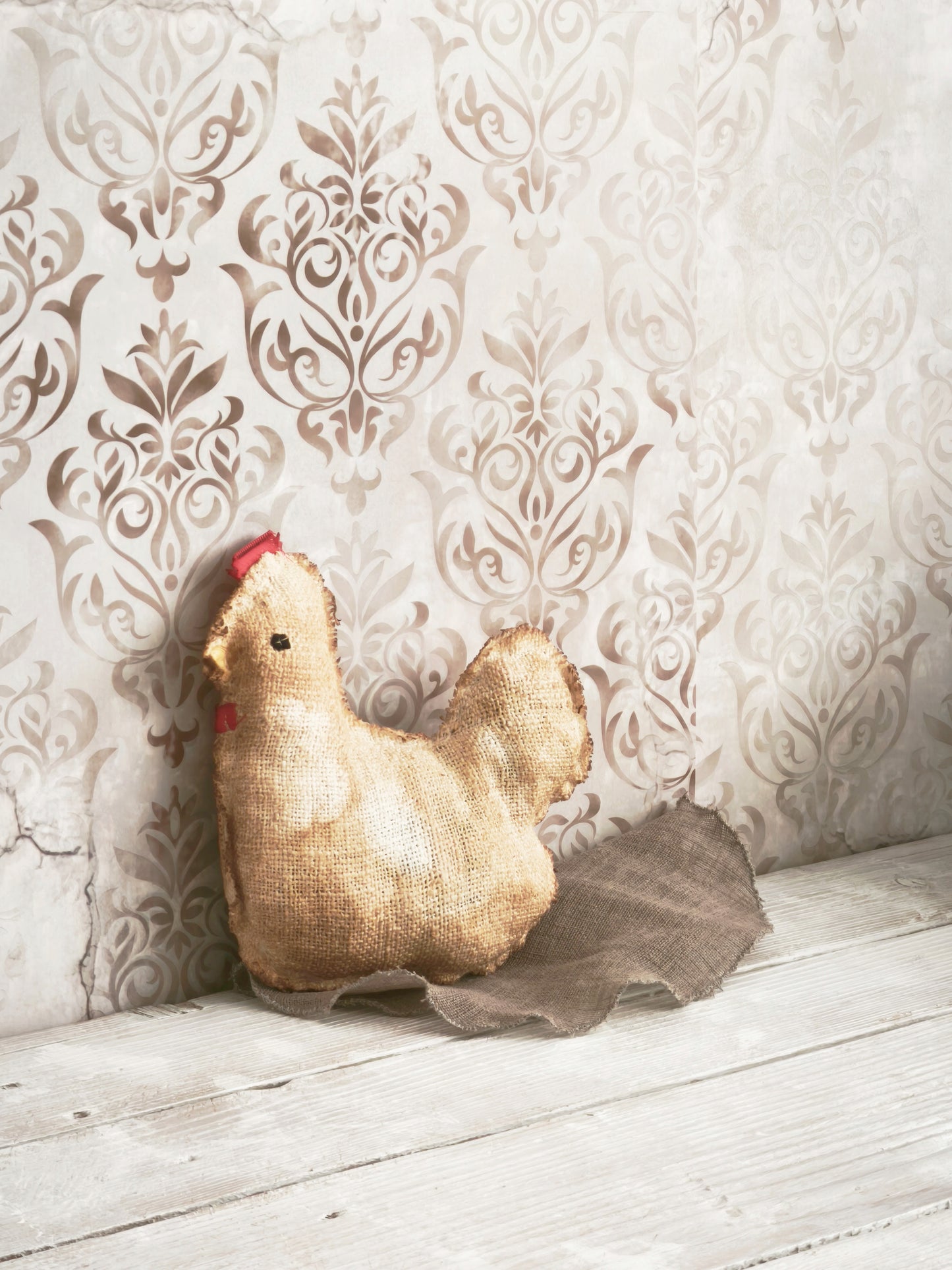 Primitive Farmhouse Fabric Chicken Doll