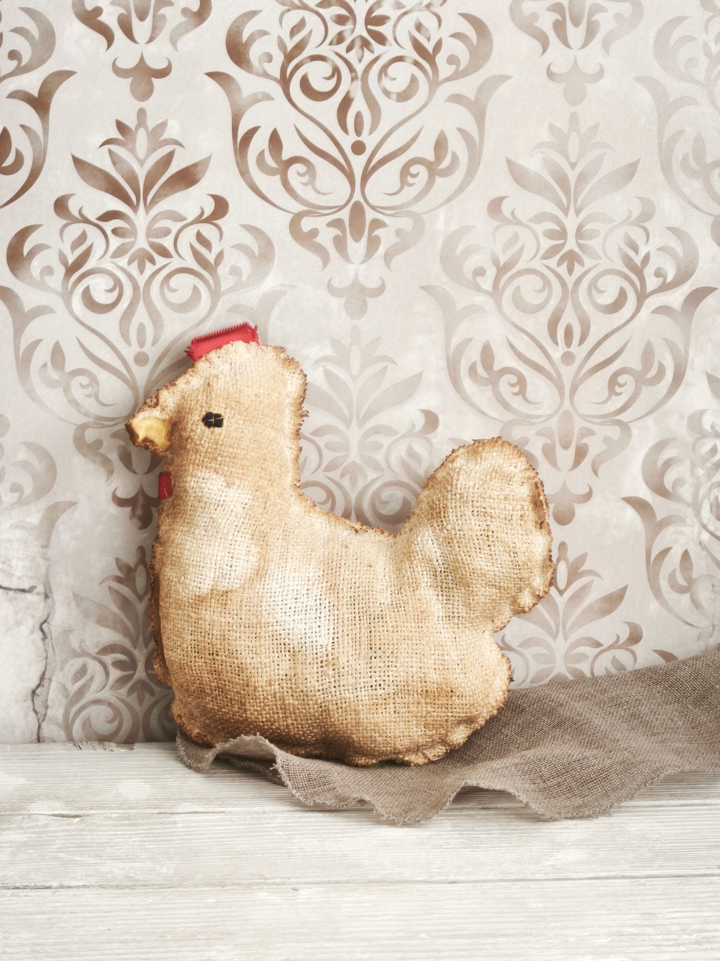Primitive Farmhouse Fabric Chicken Doll