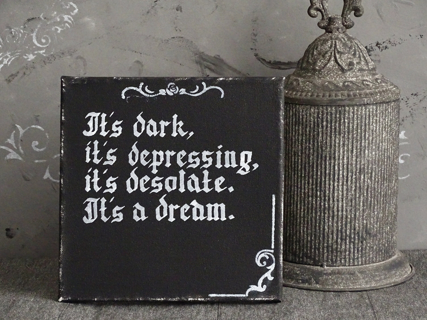 Addams Family Quote Gothic Canvas Art, Hand Lettered