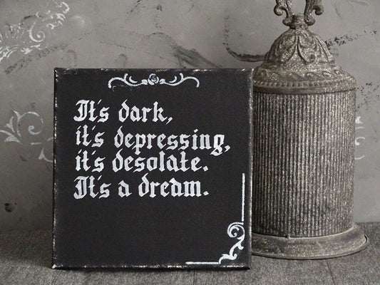 Addams Family Quote Gothic Canvas Art, Hand Lettered