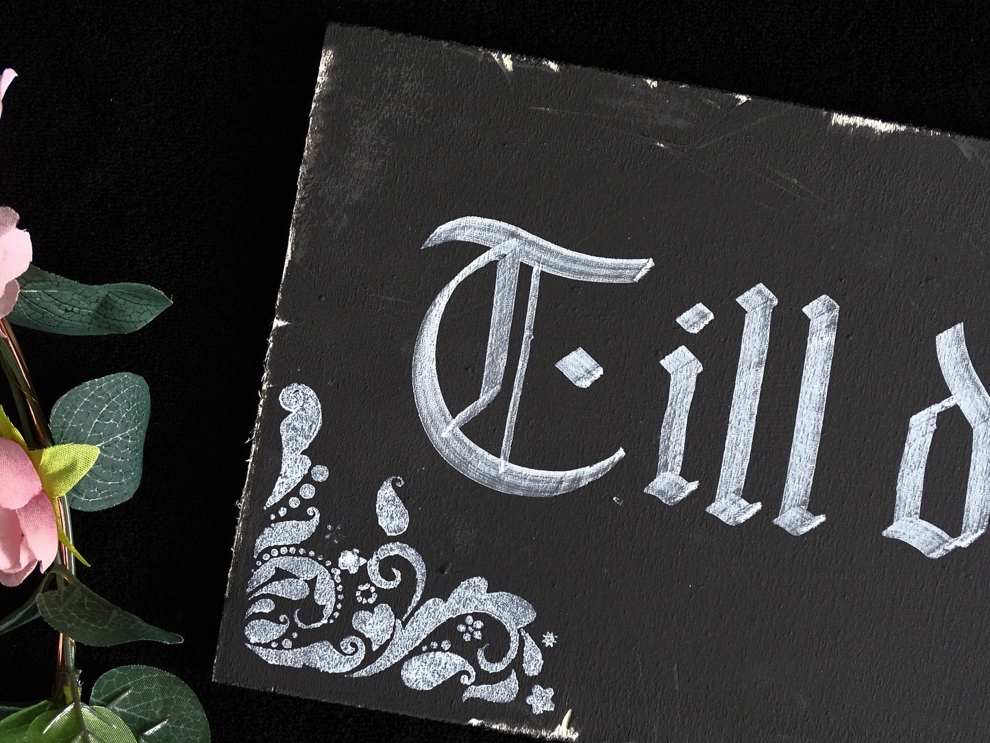 TILL DEATH DO us Part, Gothic Original Artwork on Wood, Hand Painted, Hand Lettered