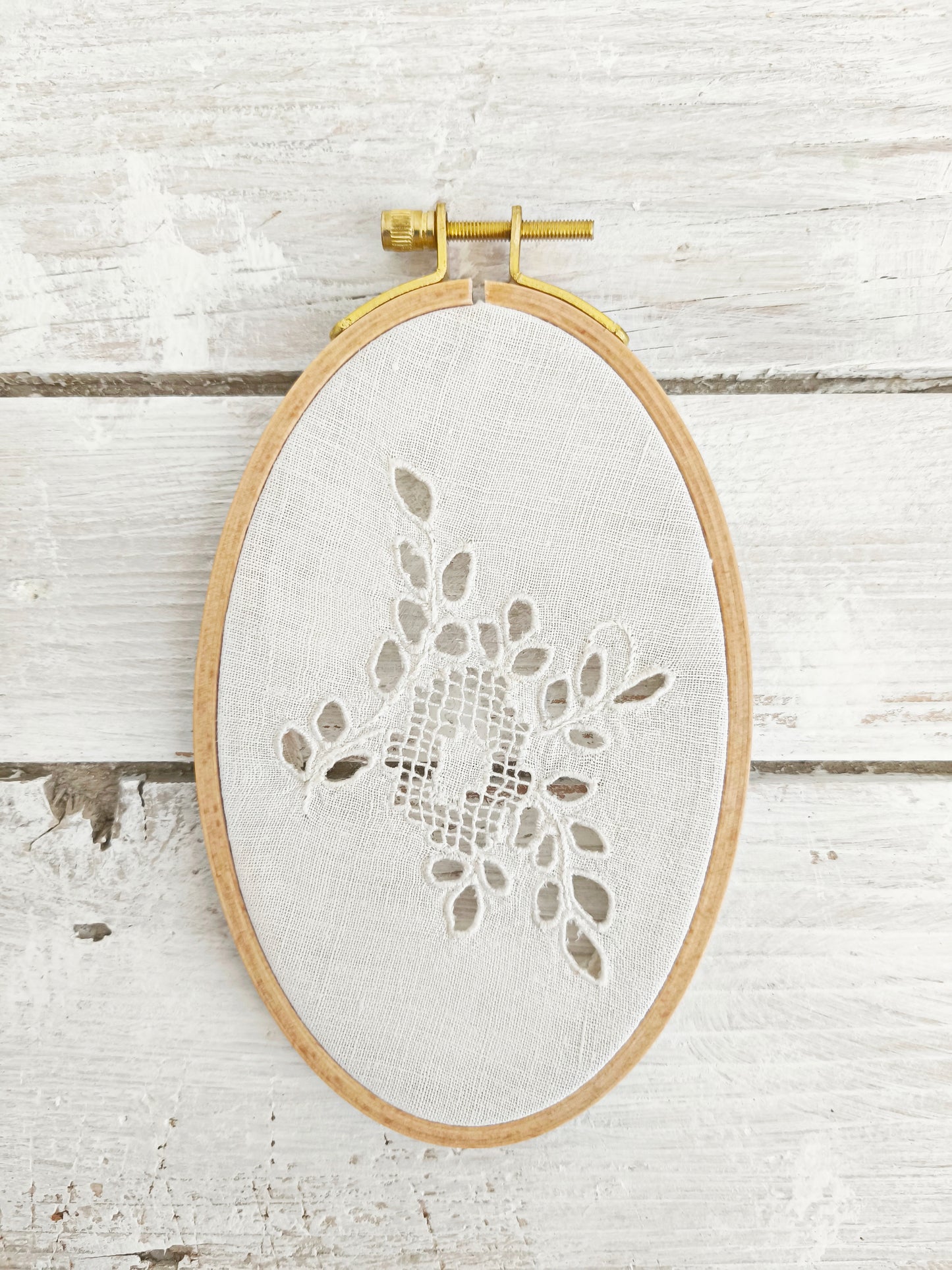 Handmade Embroidery Hoop Art Framed Lace