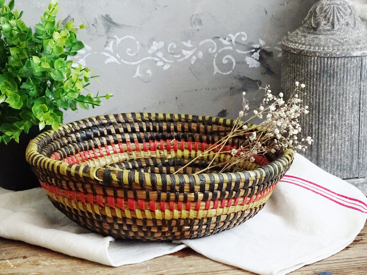 Coiled Rye Basket: Bread Dough Proofing Basket, Farmhouse Decor