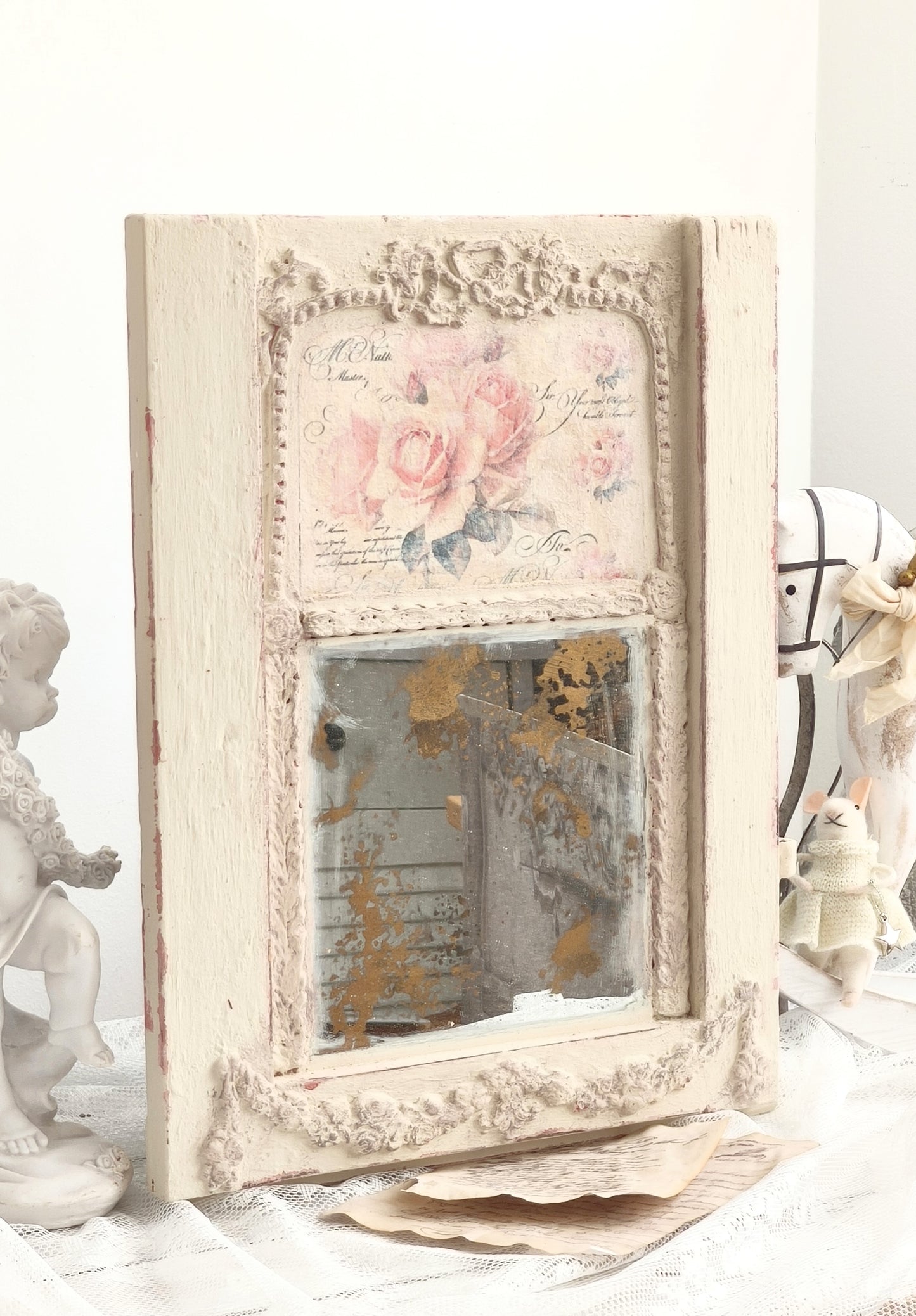 French Trumeau Style Wall Mirror, Handmade