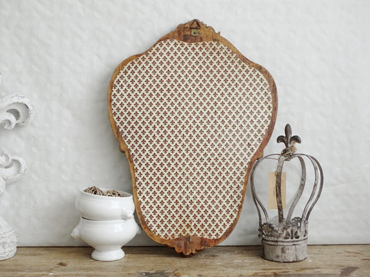 Antique Ornate Beveled Wall Mirror In Carved Wooden Frame, Baroque Style