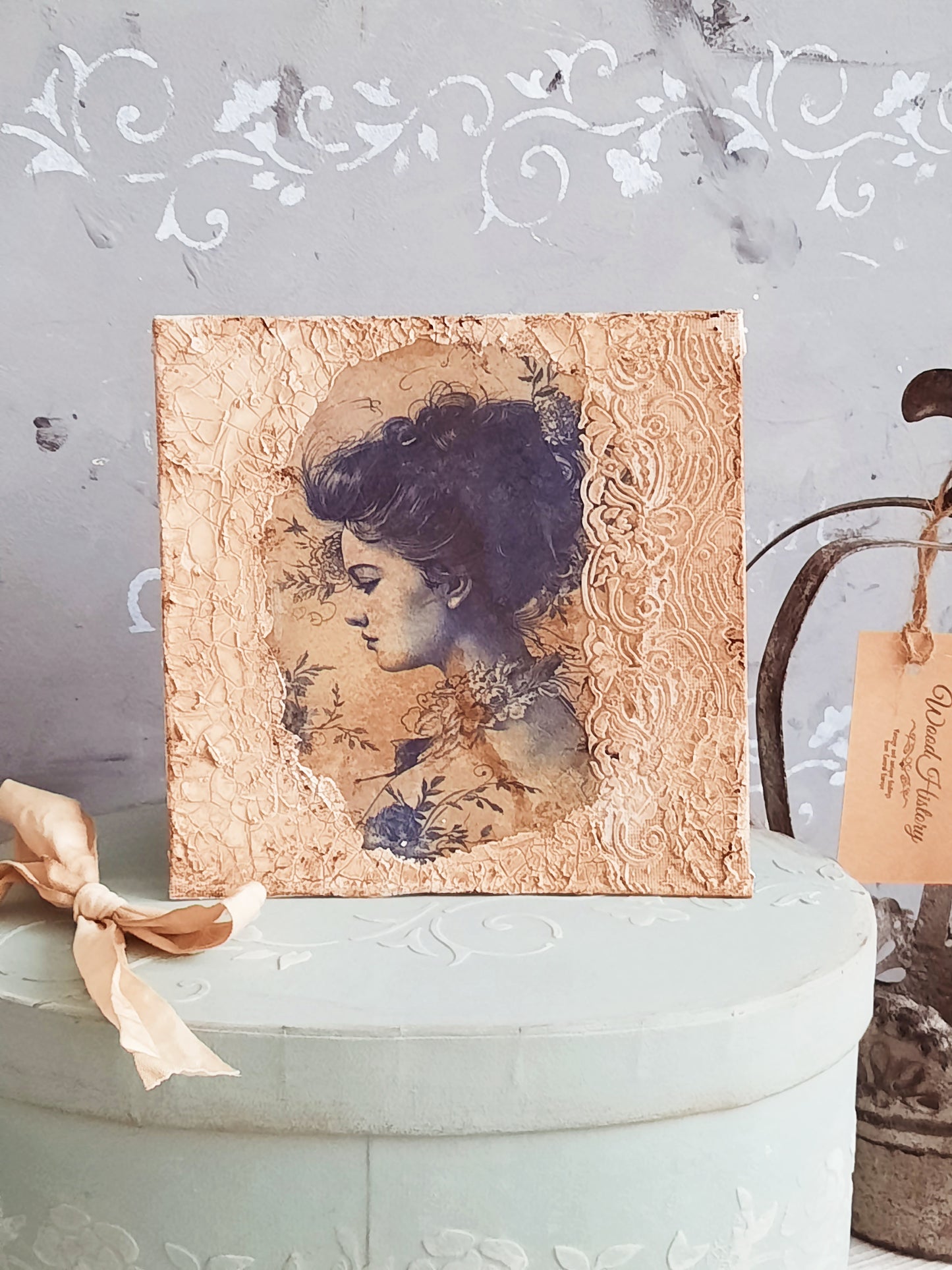Lady French Decor Wall Panel, Shabby Chic