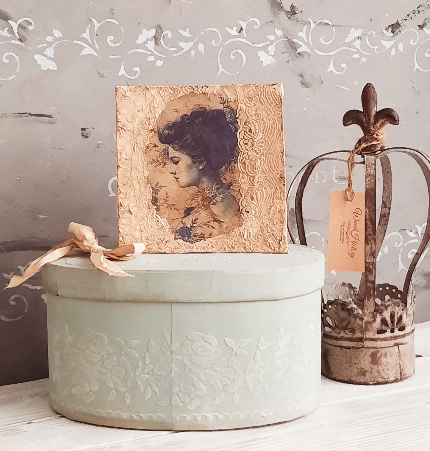 Lady French Decor Wall Panel, Shabby Chic