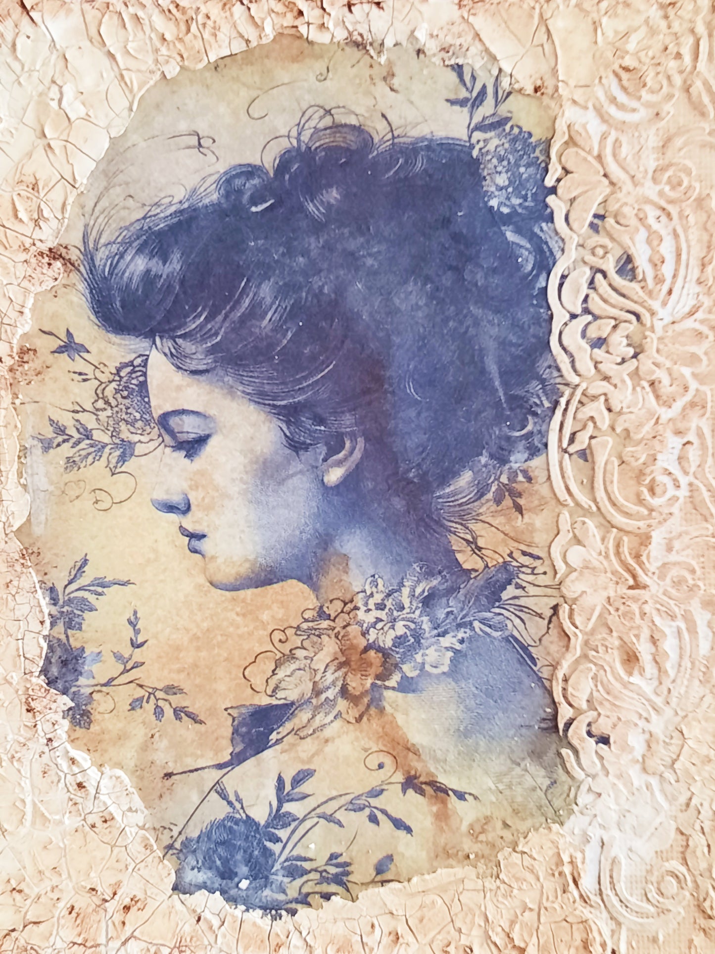 Lady French Decor Wall Panel, Shabby Chic