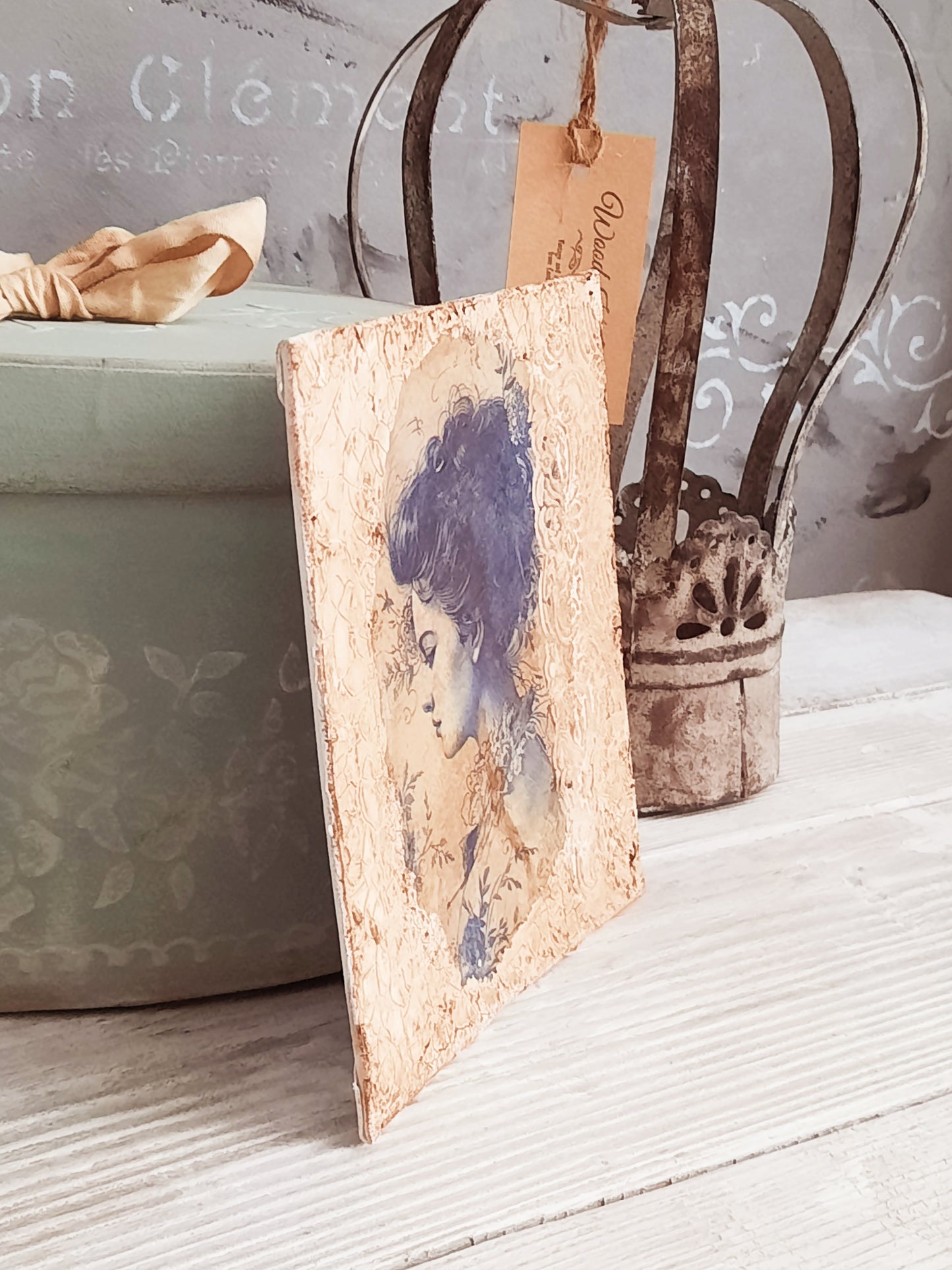 Lady French Decor Wall Panel, Shabby Chic