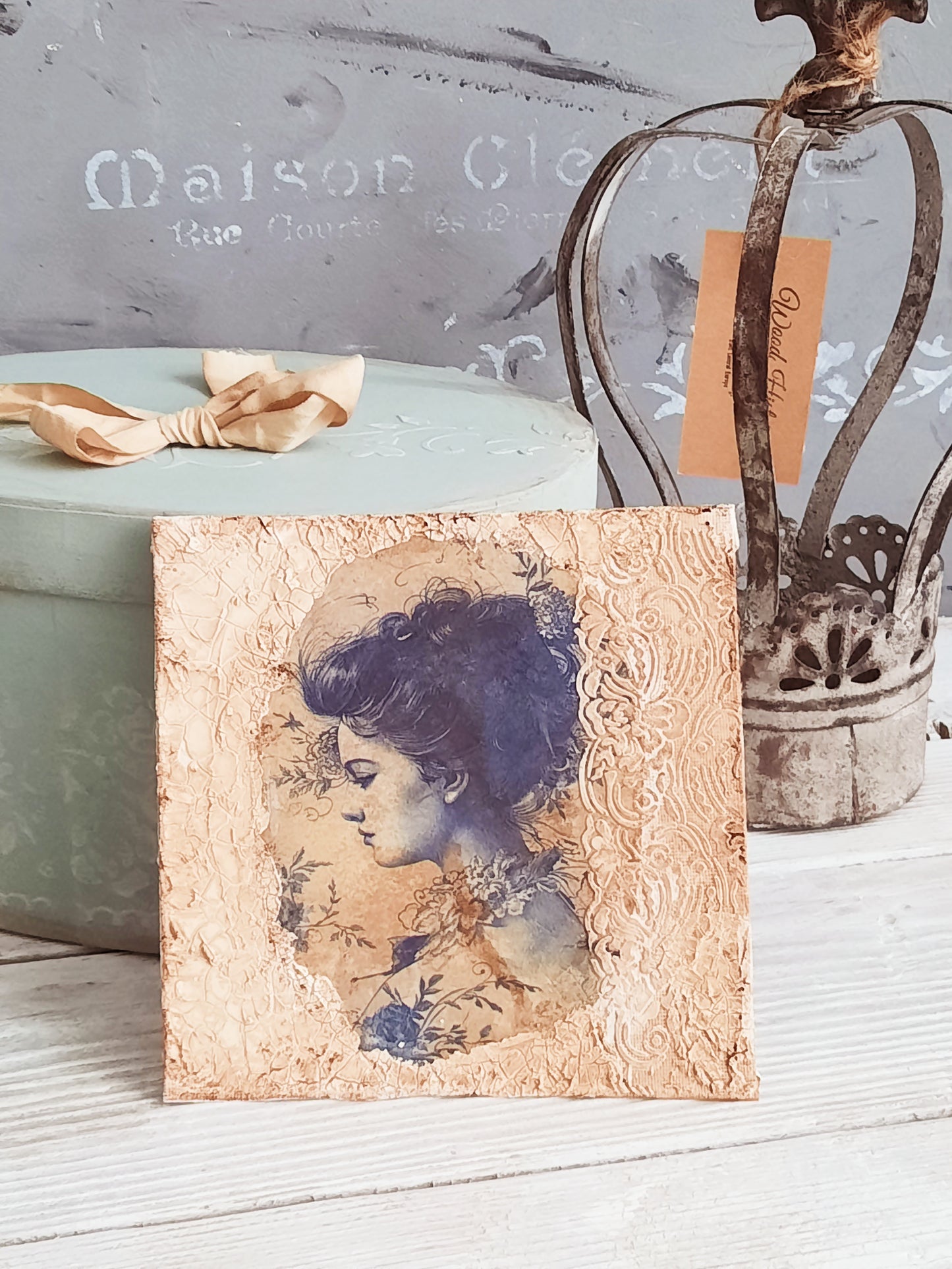 Lady French Decor Wall Panel, Shabby Chic