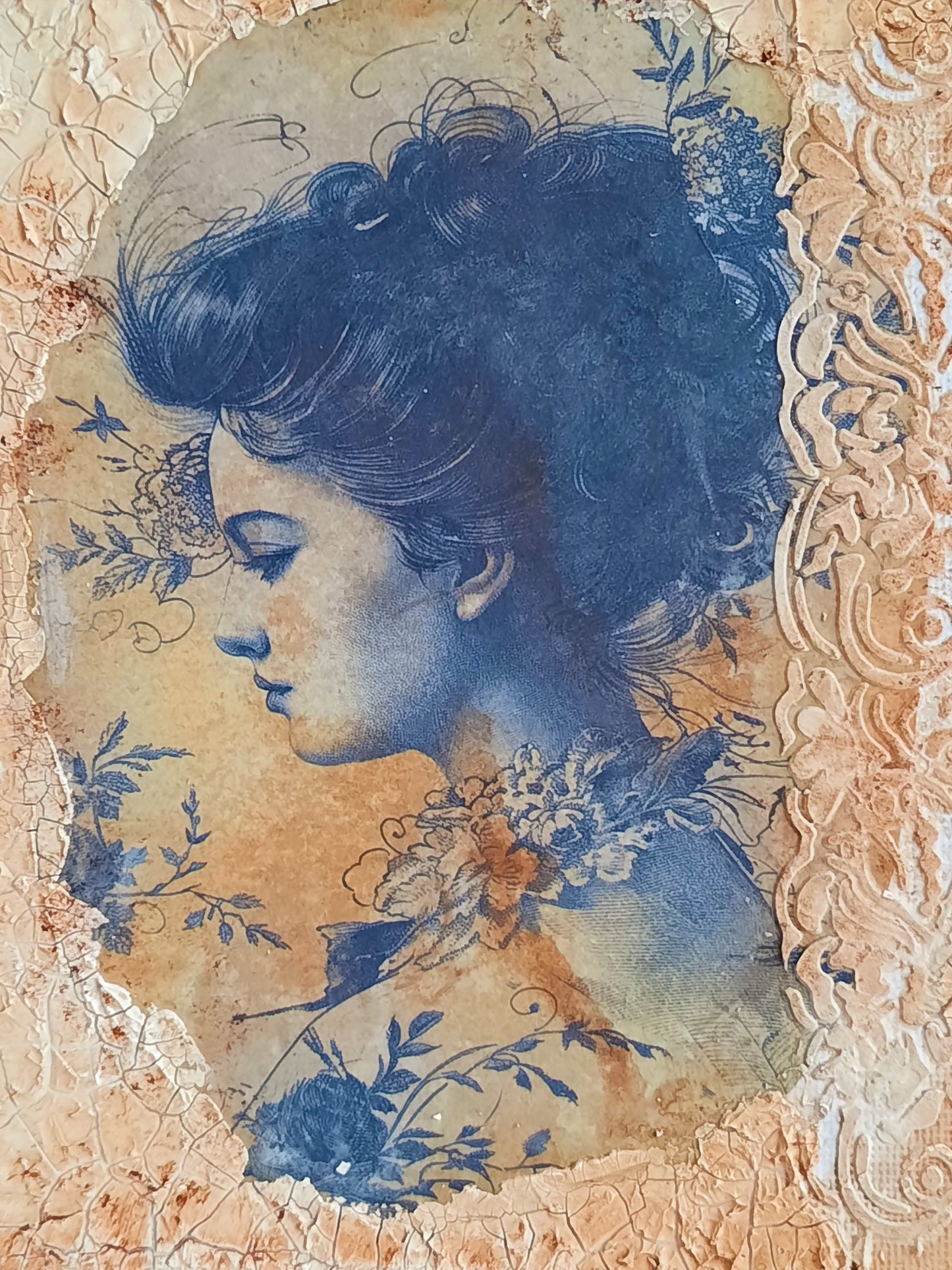 Lady French Decor Wall Panel, Shabby Chic