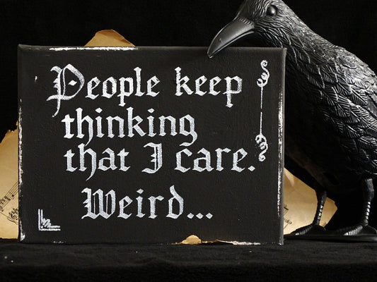 Morticia Addams Quote Art, Gothic Hand-Lettered Canvas Plaque