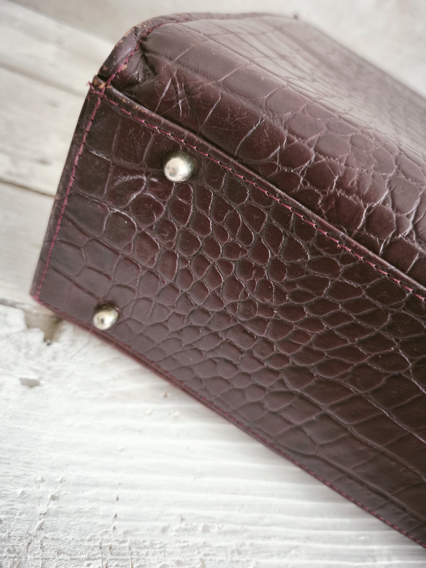 Maroon Embossed Leather Briefcase, Attache Case, Office Business Bag, Laptop Coach Briefcase, Notebook Bag, Portfolio Messenger Bag