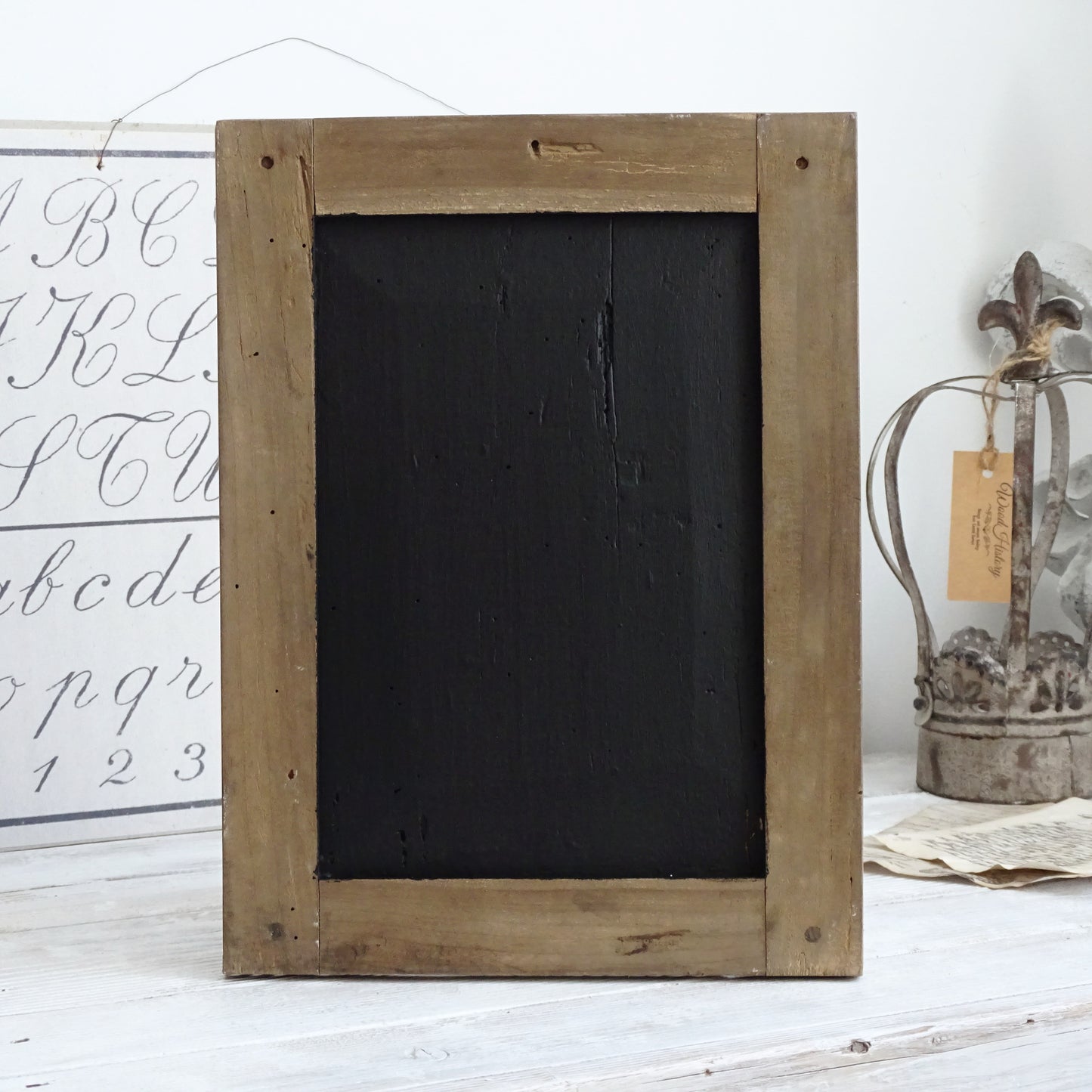 Small Antique Chalkboard: Primitive Framed School Slate Board