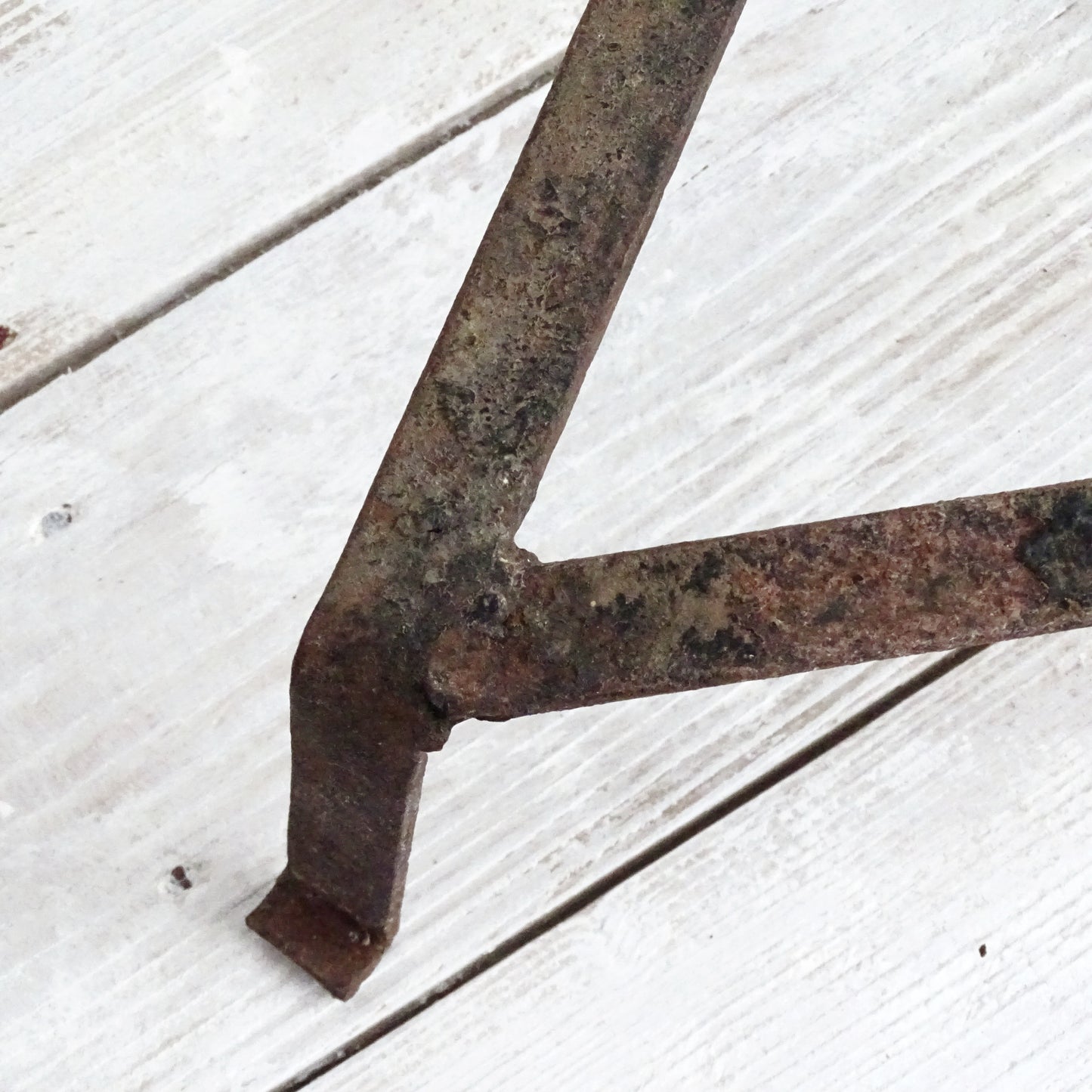 Antique Fireplace Metal Trivet, Hand Forged Iron, Primitive Cookware Tool, Hot Pot Stand