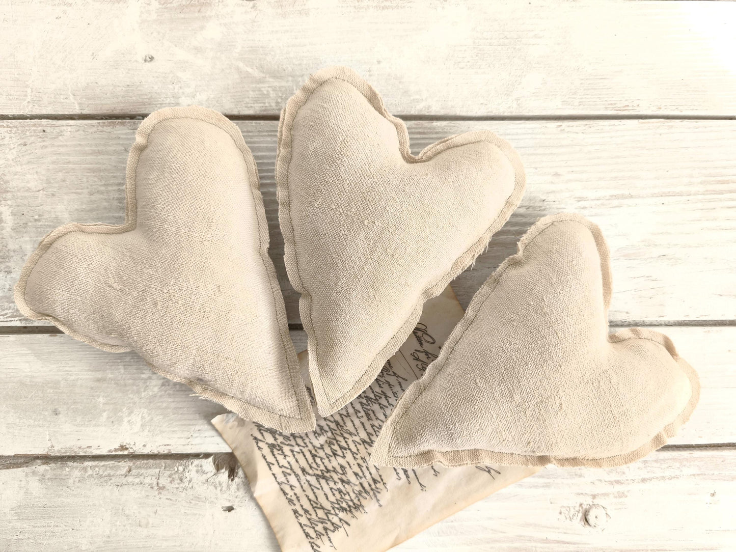 Large Antique Linen Heart Red Stripe, Primitive Farmhouse Cloth Bowl Filler, Wall Hanging Grain Sack Fabric Stuffed Valentine Heart Ornament