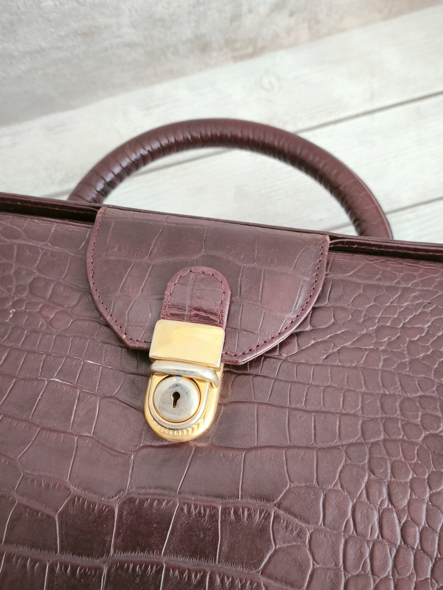 Maroon Embossed Leather Briefcase, Attache Case, Office Business Bag, Laptop Coach Briefcase, Notebook Bag, Portfolio Messenger Bag