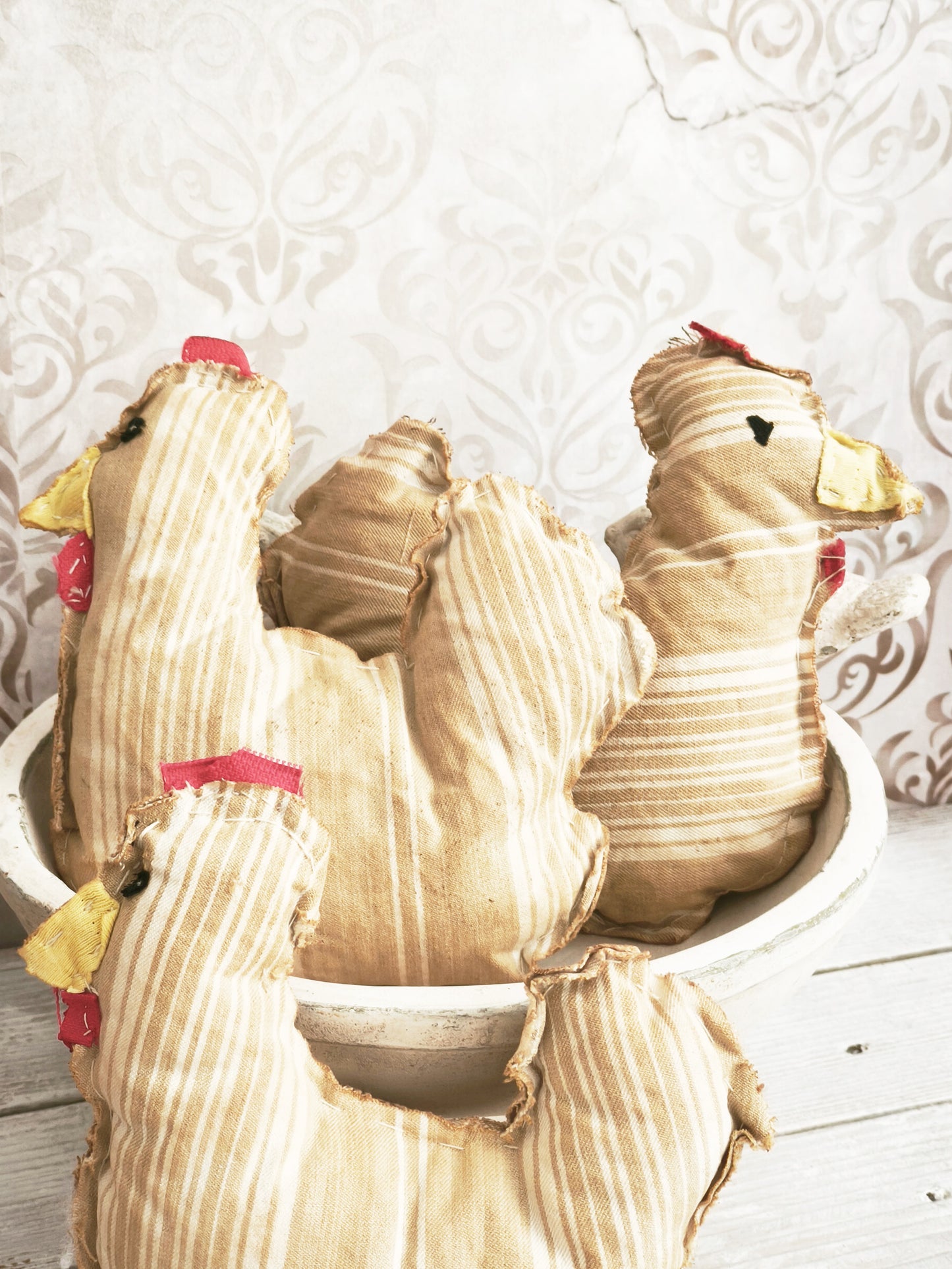 Primitive Farmhouse Fabric Chicken Doll