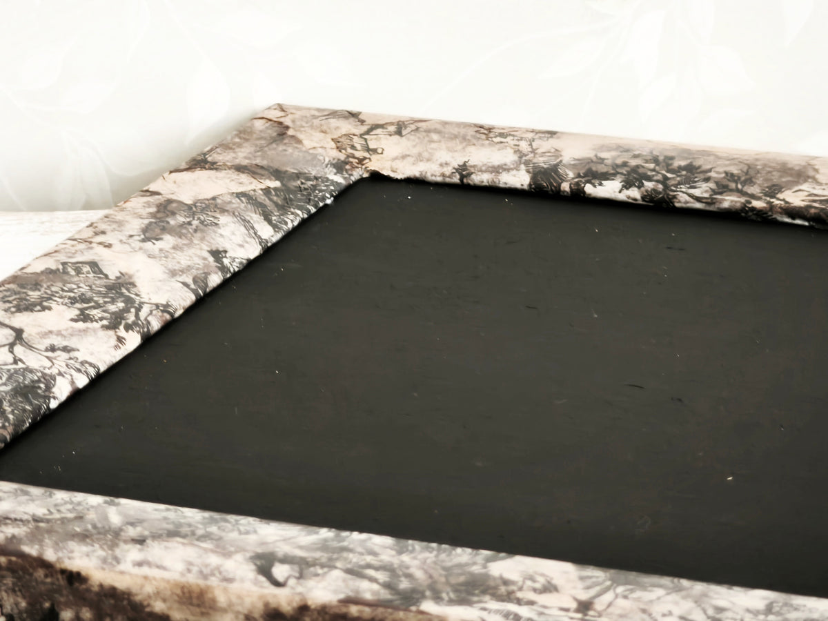 Antique Toile Framed Chalkboard, Message Board