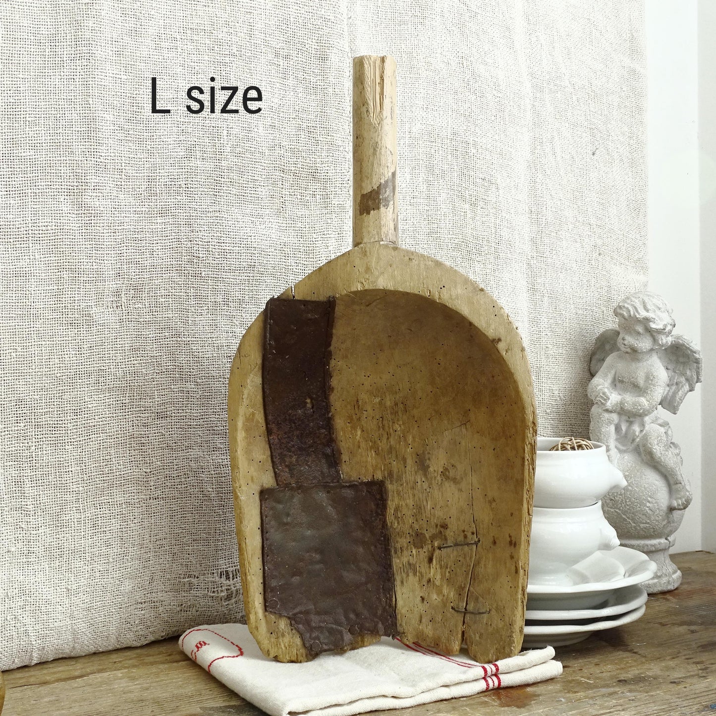 Antique Wood Grain Scoop, Carved Wood Grain Shovel, Grain Ladle, Wood Flour Scoop, Primitive Antiques, Rustic Farmhouse Decor Farm Hand Tool