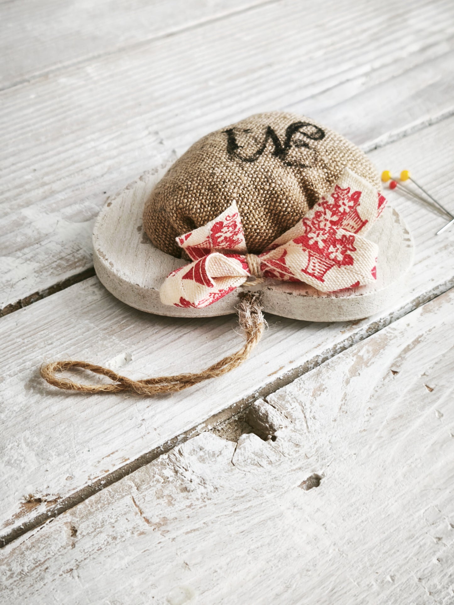 Handmade Pincushion of Antique Grainsack
