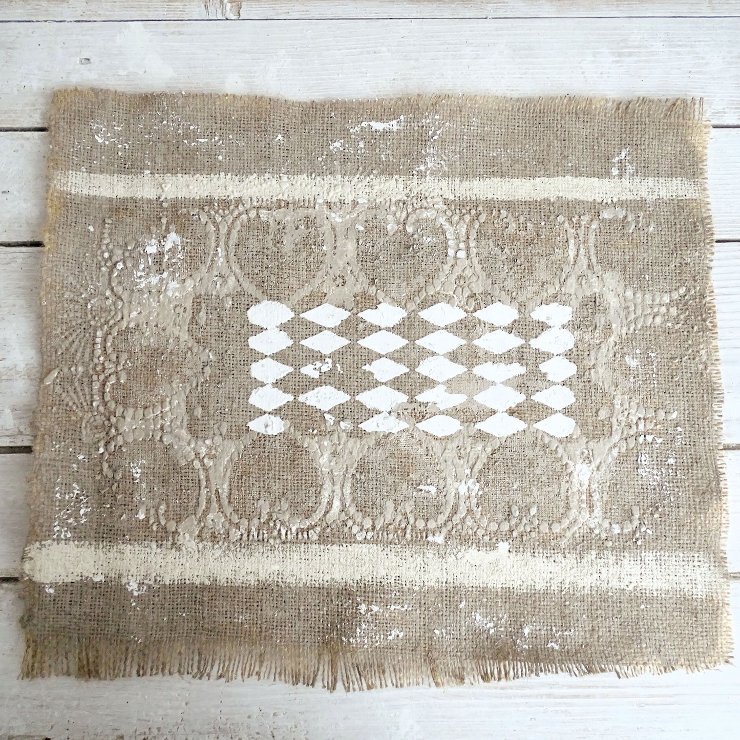 Abstract Burlap Tapestry Textile Wall Art, Neutral Wabi Sabi Wall Hanging, Contemporary Decor