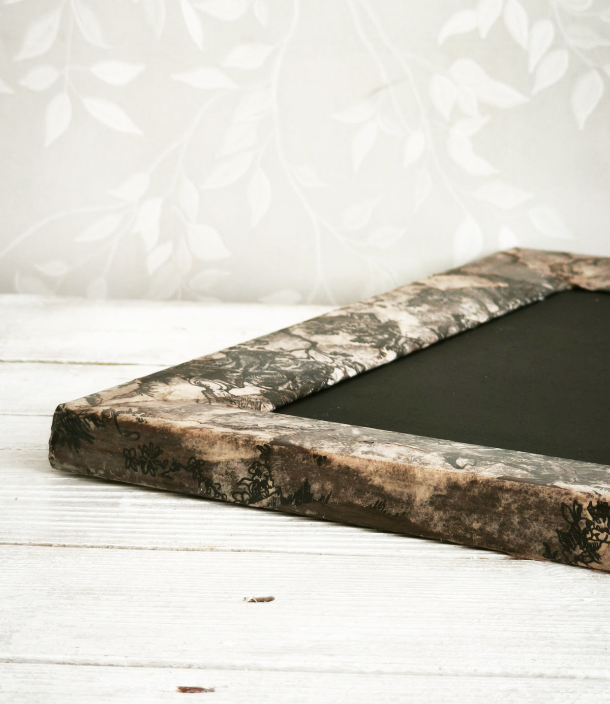Antique Toile Framed Chalkboard, Message Board
