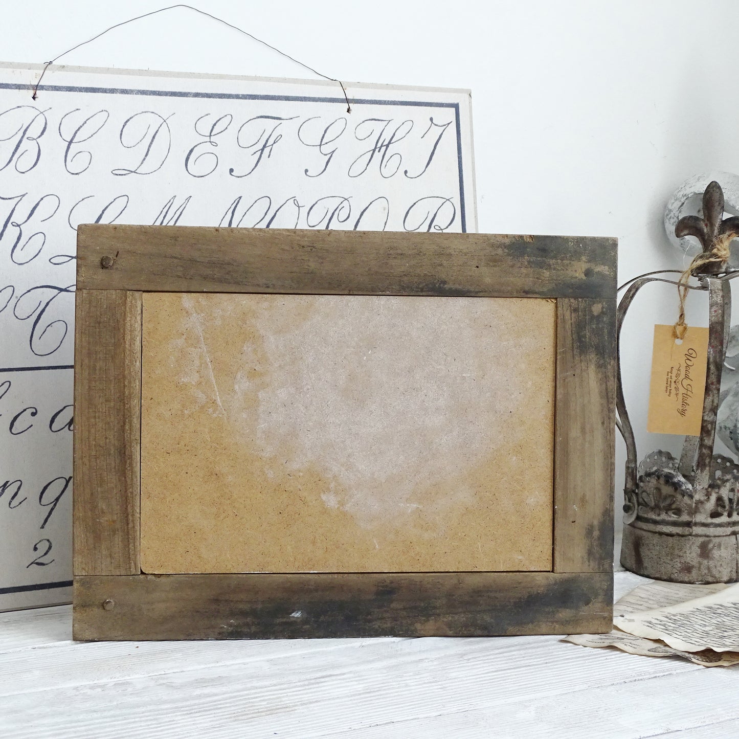 Small Antique Chalkboard: Primitive Framed School Slate Board