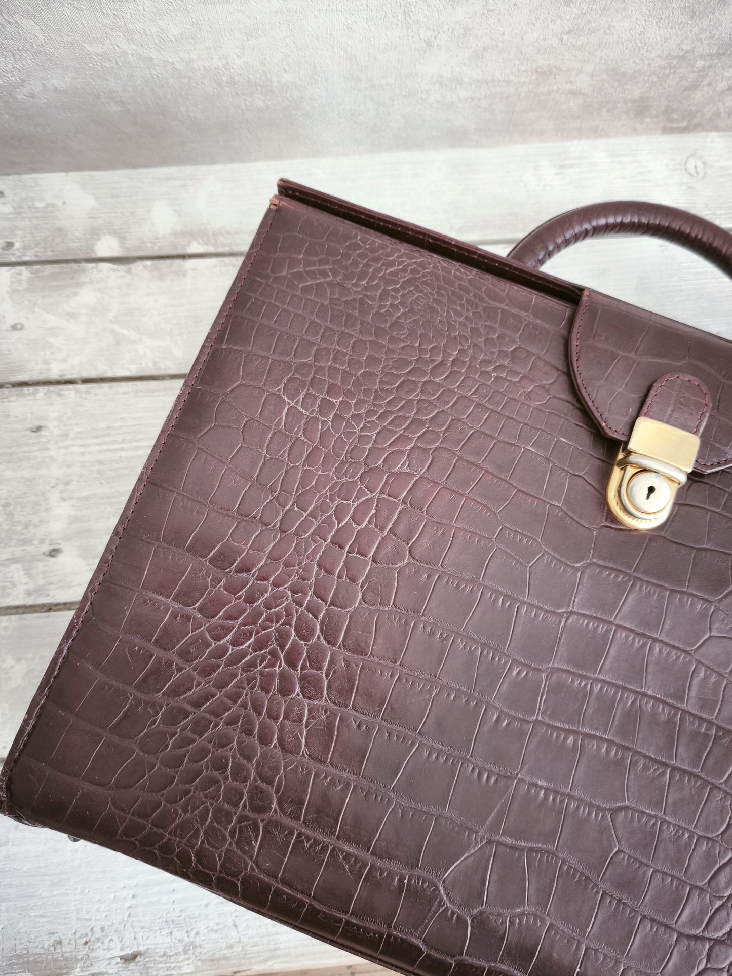 Maroon Embossed Leather Briefcase, Attache Case, Office Business Bag, Laptop Coach Briefcase, Notebook Bag, Portfolio Messenger Bag