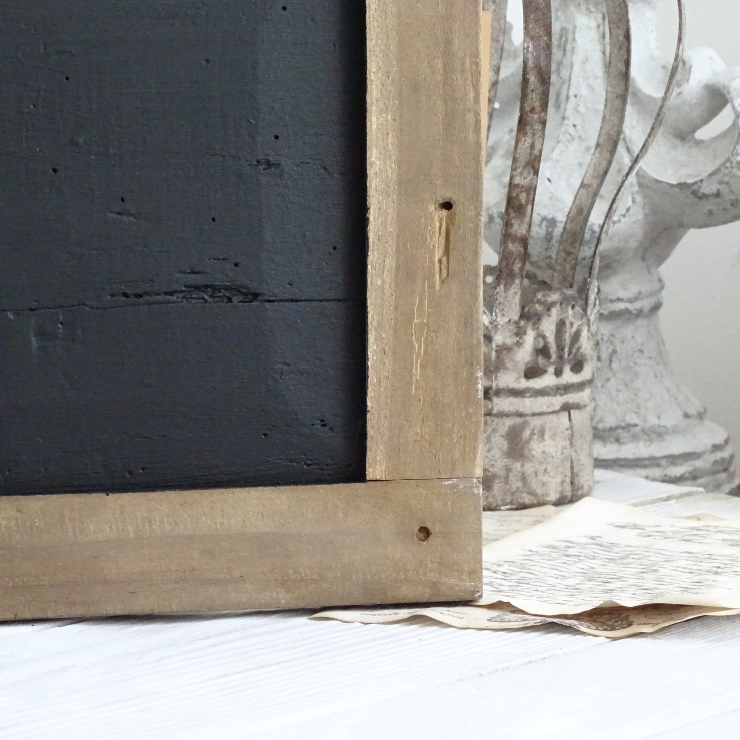 Small Antique Chalkboard: Primitive Framed School Slate Board