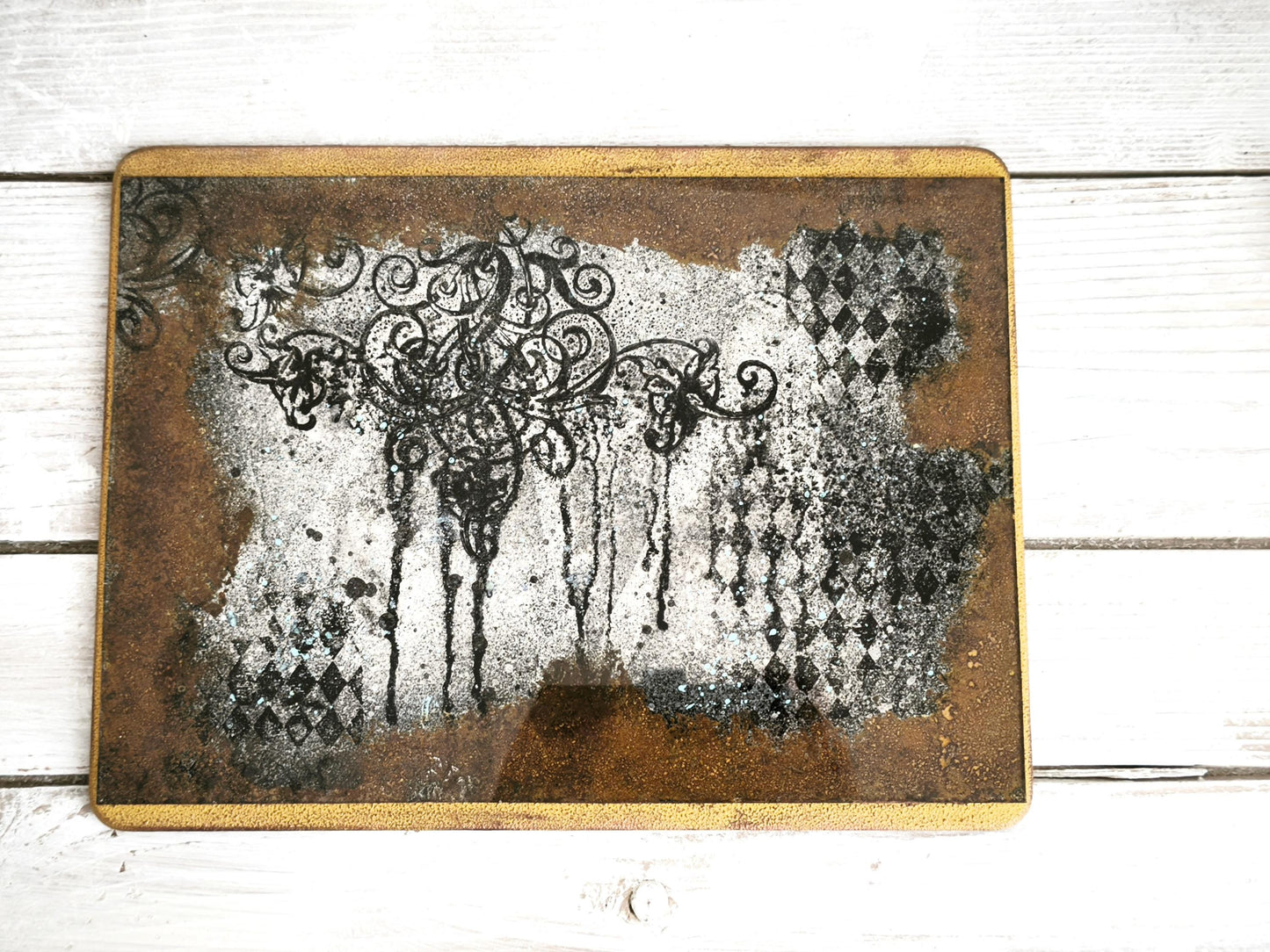 Handmade Distressed Gothic Wall Mirror, Hand Silvered, Antiqued