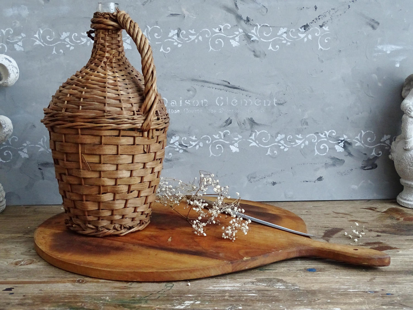 Large Round Wood Charcuterie Board: Rustic Farmhouse Kitchen Decor