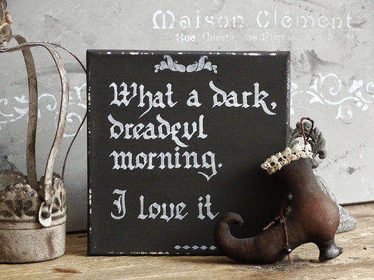 Morticia Addams Quote Canvas, Gothic Home Decor, Hand Lettered Wall Art
