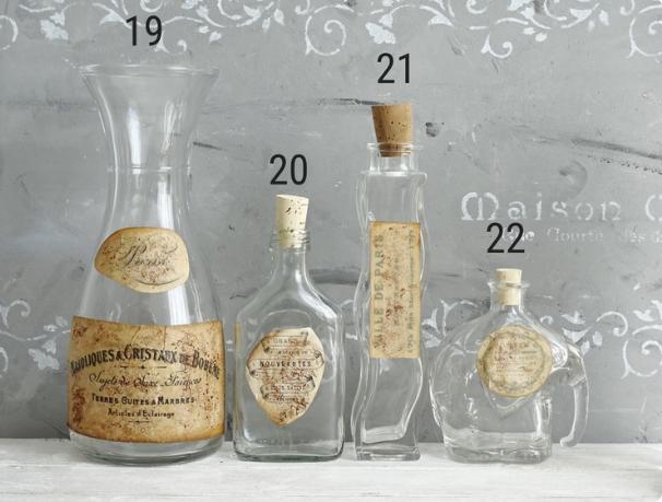 Small Apothecary Medicine Bottle Jar with French Label & Cork Stopper