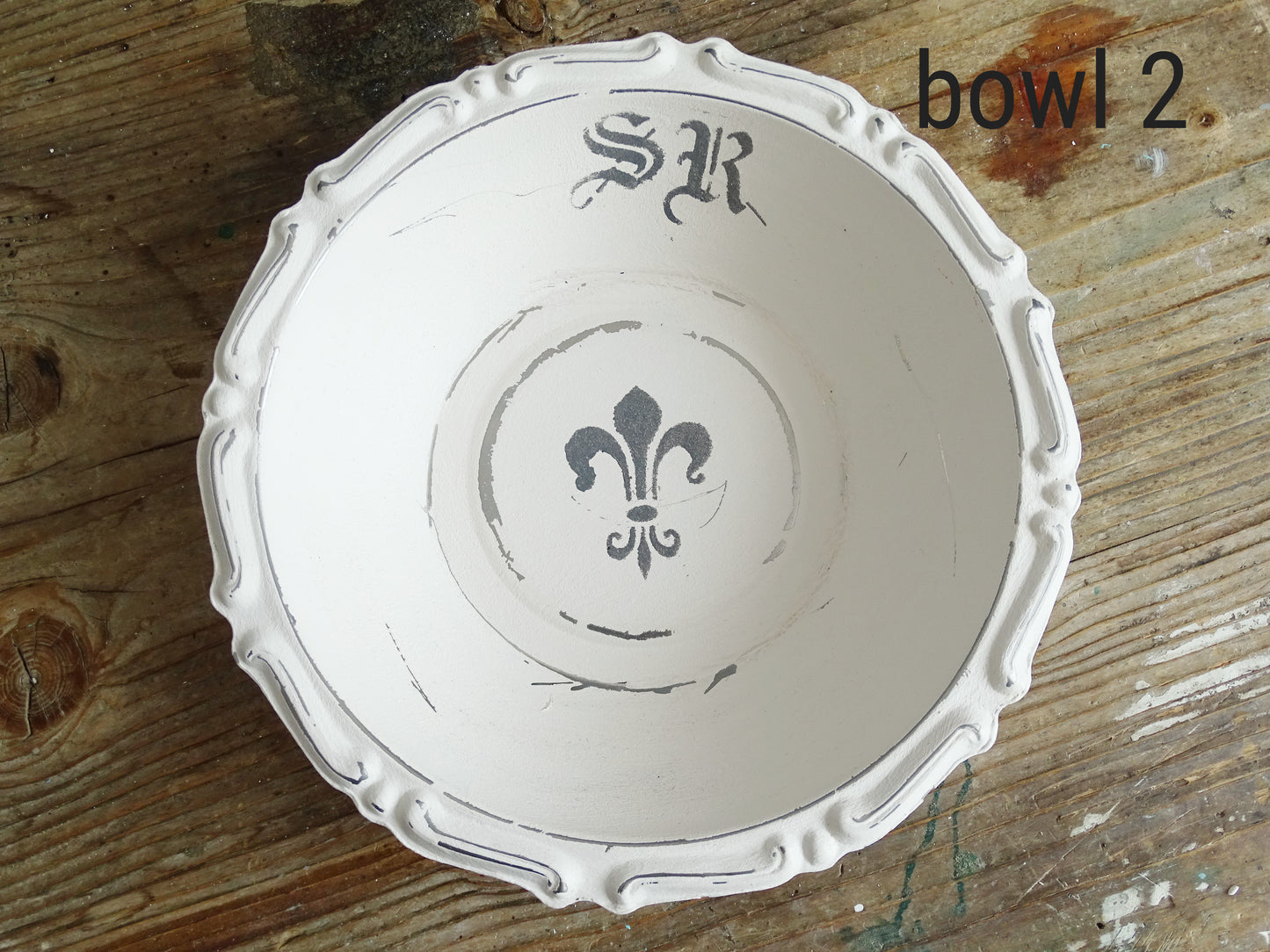 White Ornate Metal Bowl, Round Trinket Tray, Shabby Chic Decor