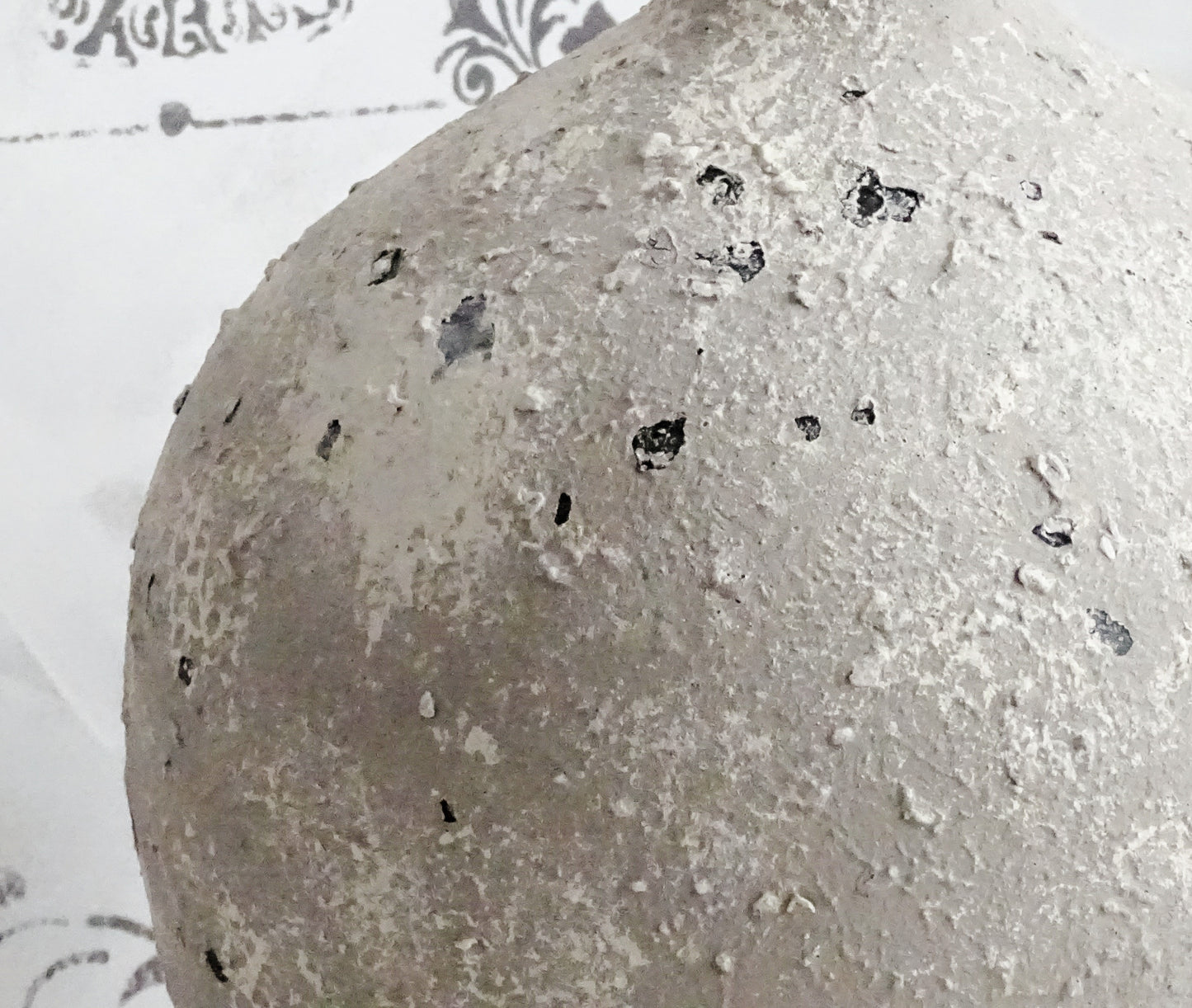 Distressed Gray Glass Bottle Vase with Stone Effect Finish