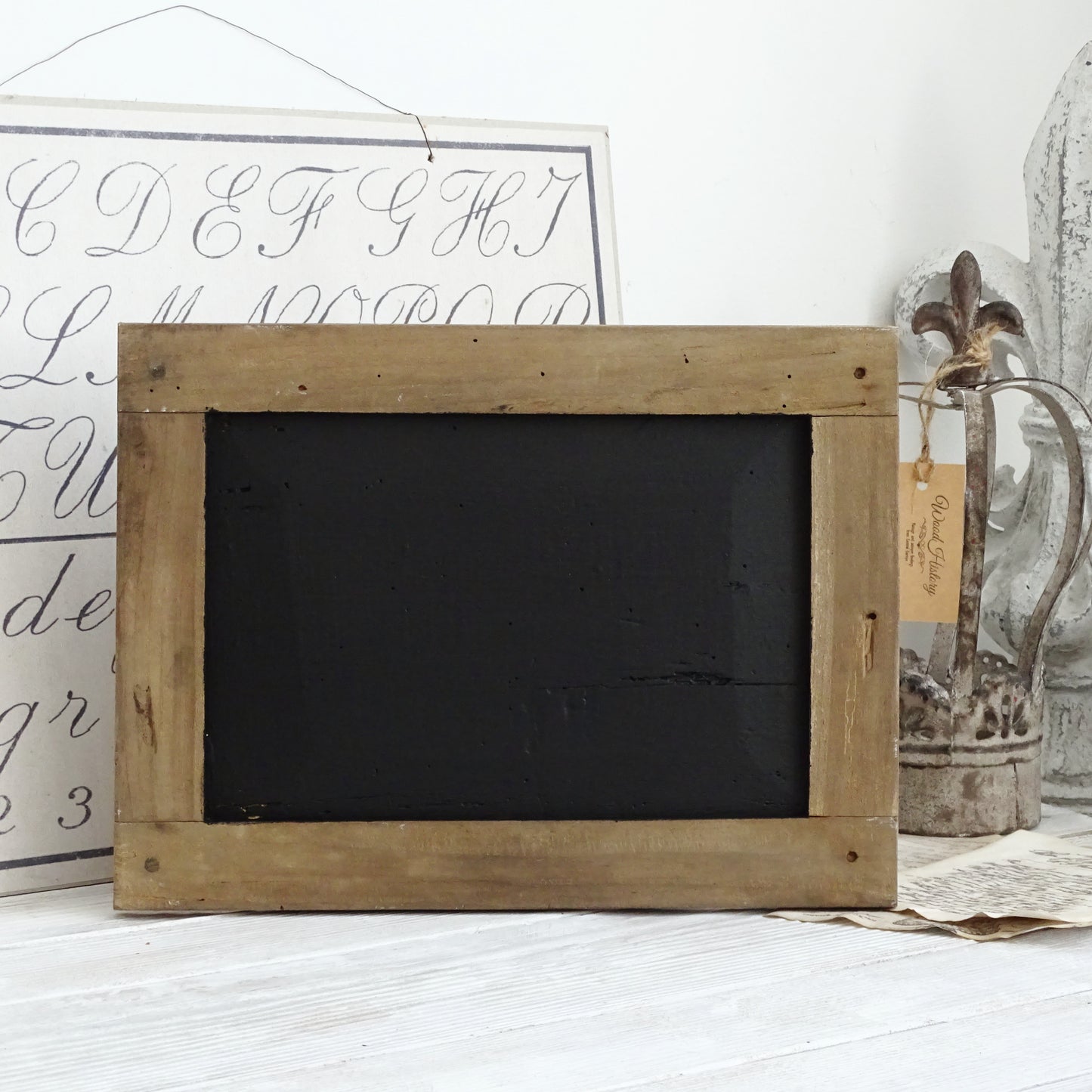 Small Antique Chalkboard: Primitive Framed School Slate Board